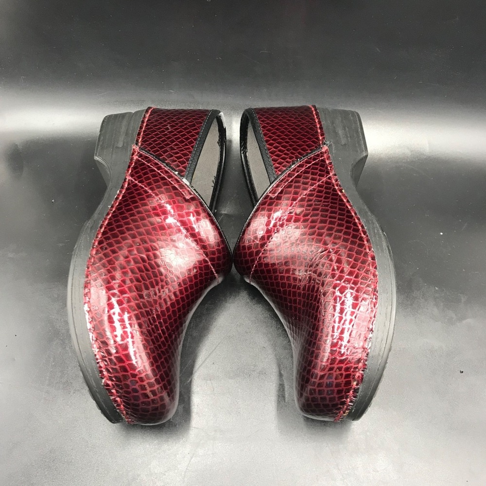 Dansko Pro XP Clog Women's Size 42 US 11 Red Embossed Snake Slip on Shoe - Picture 5 of 10